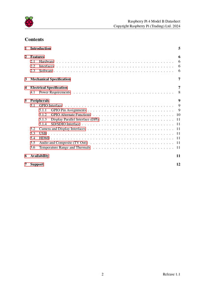 Raspberry Pi 4 Model B (4GB RAM) Datasheet – Free Download